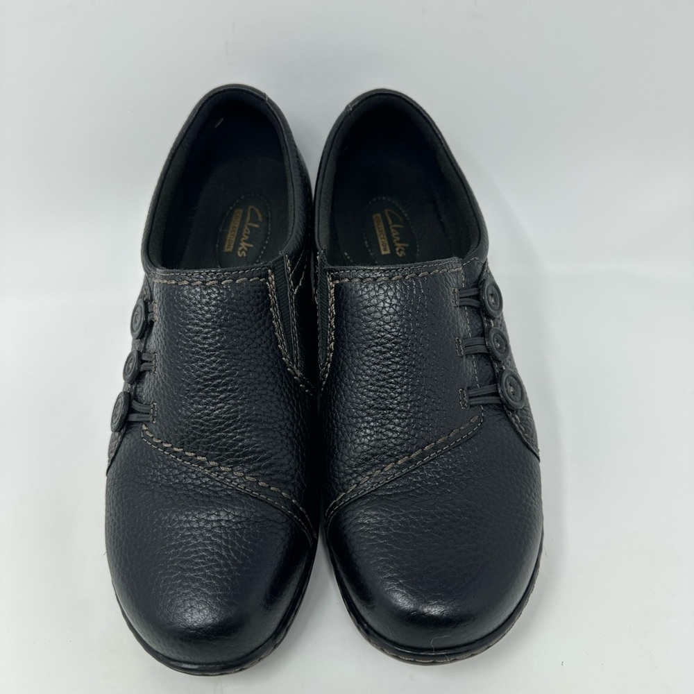 Clarks Collection Ashland Effie Women Sz 8 W Brown Leather Loafer Shoes Slip On